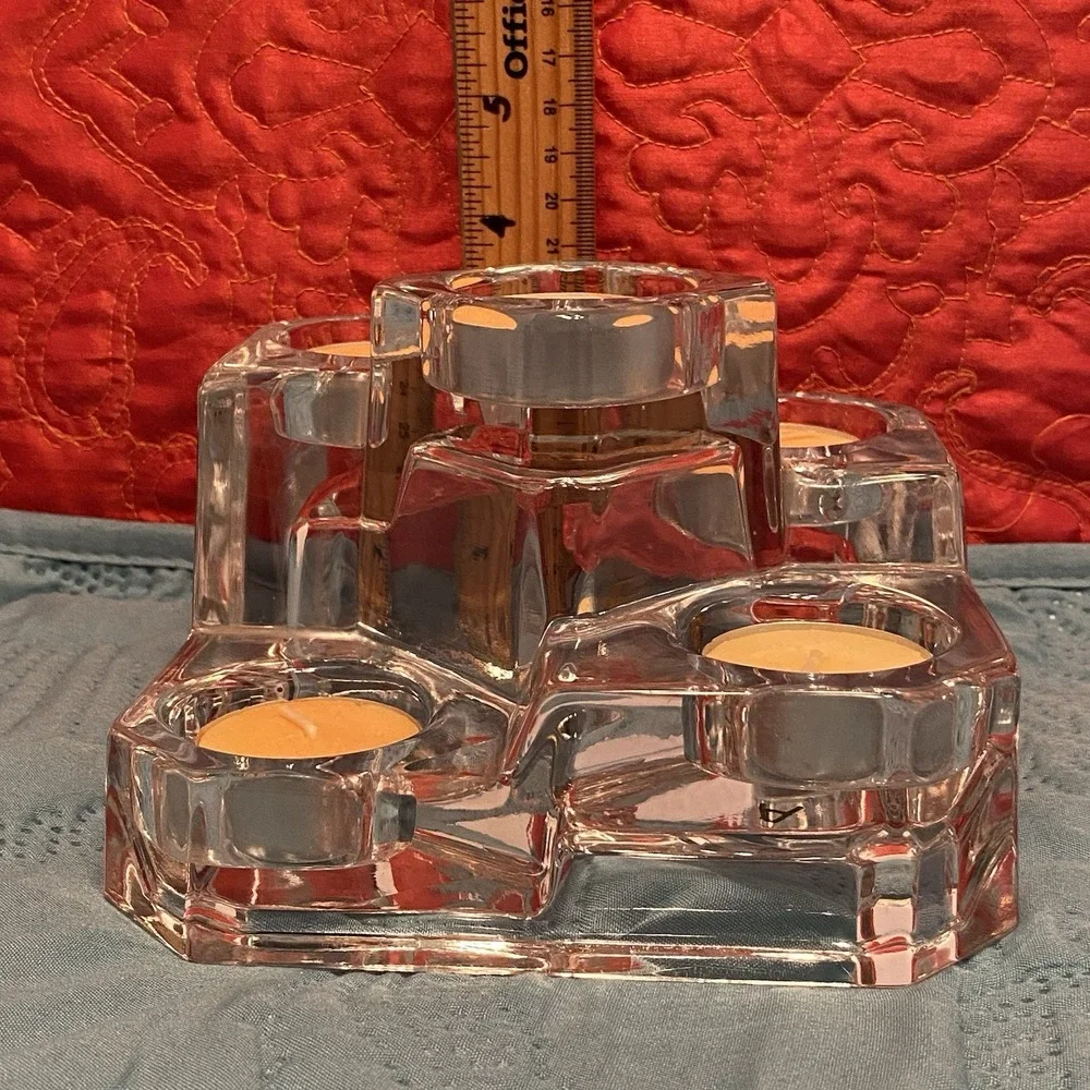 Partylite Candle Holder Vintage Glass Crystal Tiered 5 Votive Tealight‎ Germany - Picture 7 of 10